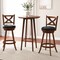 2 Pieces Classic Swivel Bar Stool Set with X-shaped Open Back